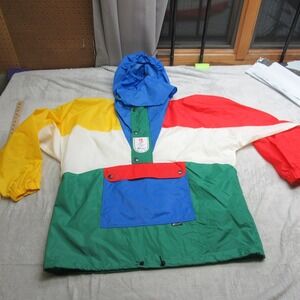 Albertville 1992 Olympics Jacket Men Large K-Way Colorblock Hood Anorak VTG RARE